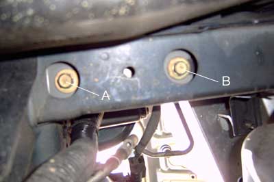Removing the subframe bolts